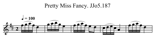 Pretty Miss Fancy. JJo5.187 - staff notation