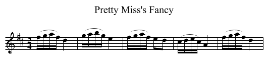Pretty Miss's Fancy - staff notation