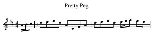 Pretty Peg - staff notation