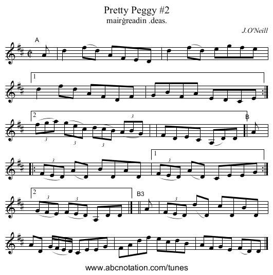 Pretty Peggy #2 - staff notation