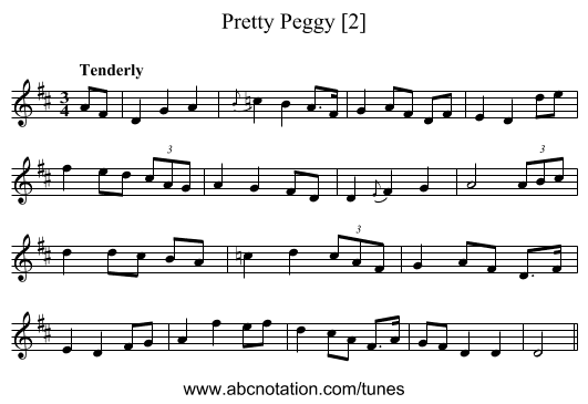 Pretty Peggy [2] - staff notation