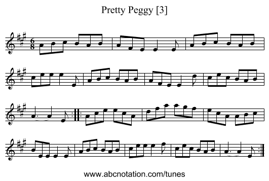 Pretty Peggy [3] - staff notation