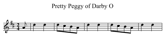 Pretty Peggy of Darby O - staff notation