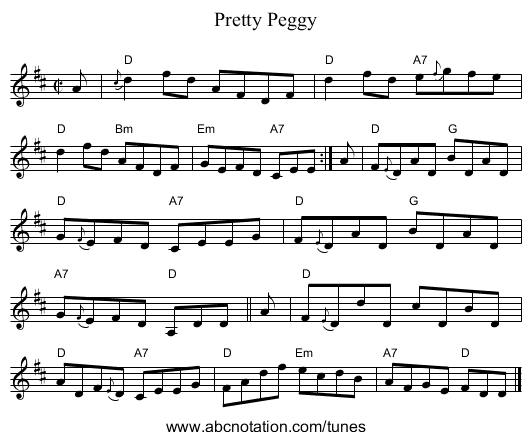 Pretty Peggy - staff notation