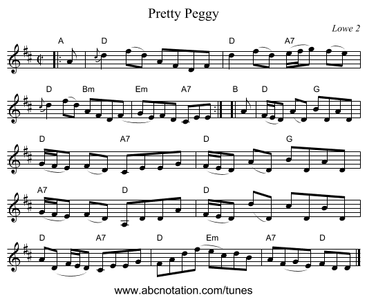 Pretty Peggy - staff notation