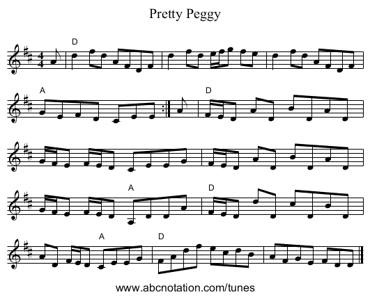 Pretty Peggy - staff notation