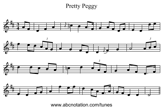 Pretty Peggy - staff notation
