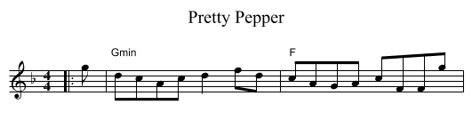 Pretty Pepper - staff notation