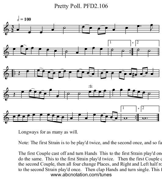 Pretty Poll. PFD2.106 - staff notation