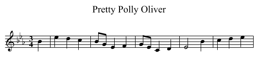 Pretty Polly Oliver - staff notation