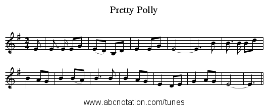 Pretty Polly - staff notation