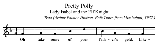 Pretty Polly - staff notation
