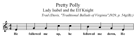 Pretty Polly - staff notation
