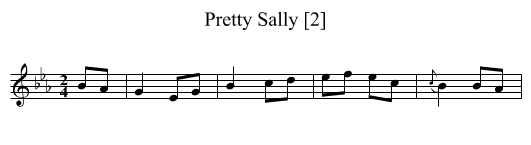 Pretty Sally [2] - staff notation