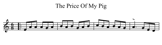Price Of My Pig, The  - staff notation