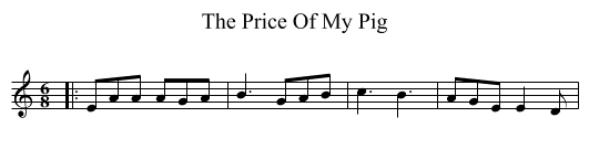 Price Of My Pig, The  - staff notation