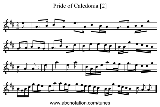 Pride of Caledonia [2] - staff notation
