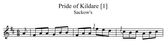 Pride of Kildare [1] - staff notation
