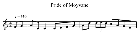 Pride of Moyvane - staff notation