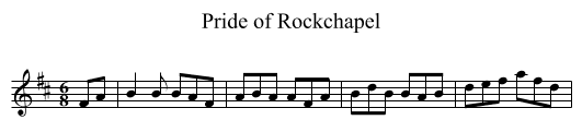Pride of Rockchapel - staff notation