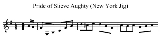 Pride of Slieve Aughty (New York Jig) - staff notation