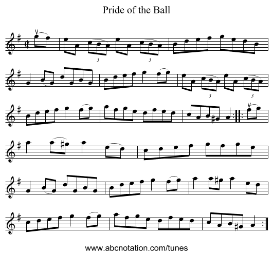 Pride of the Ball - staff notation