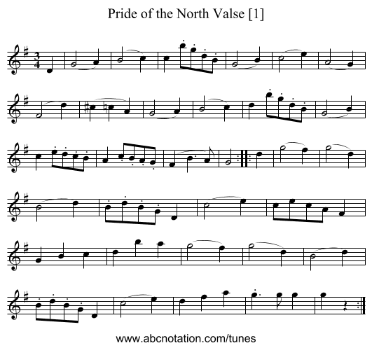 Pride of the North Valse [1] - staff notation