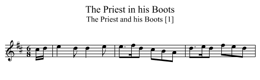 Priest in his Boots, The - staff notation