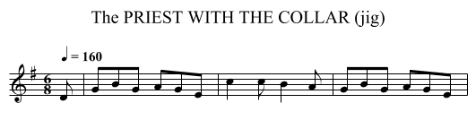 PRIEST WITH THE COLLAR (jig), The - staff notation