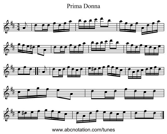 Prima Donna - staff notation