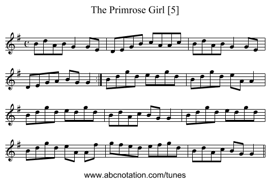 Primrose Girl [5], The - staff notation