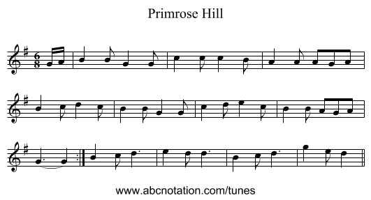 Primrose Hill - staff notation