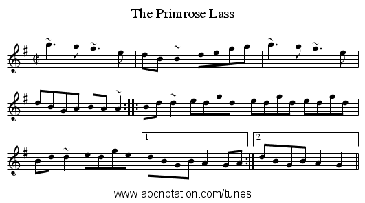 Primrose Lass, The - staff notation