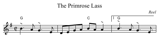Primrose Lass, The - staff notation