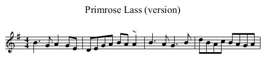 Primrose Lass (version) - staff notation