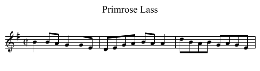 Primrose Lass - staff notation