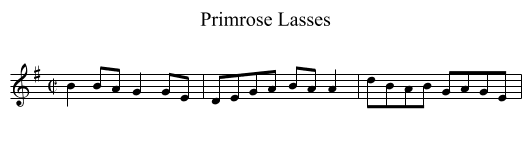 Primrose Lasses - staff notation