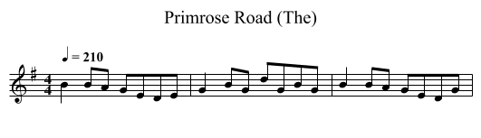 Primrose Road (The) - staff notation