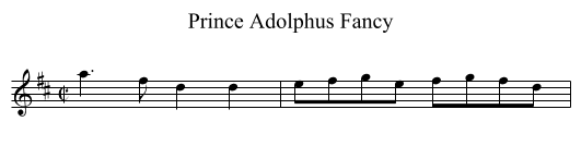 Prince Adolphus Fancy - staff notation