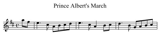 Prince Albert's March - staff notation