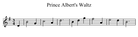 Prince Albert's Waltz - staff notation