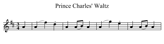 Prince Charles' Waltz - staff notation