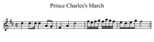 Prince Charles's March - staff notation