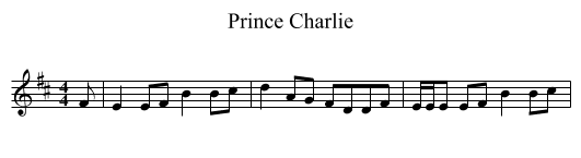 Prince Charlie - staff notation