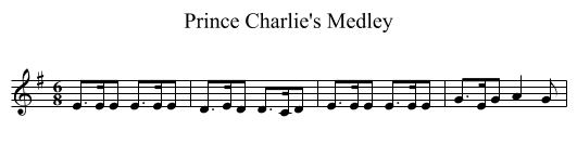 Prince Charlie's Medley - staff notation