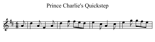 Prince Charlie's Quickstep - staff notation