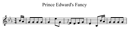 Prince Edward's Fancy - staff notation