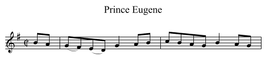 Prince Eugene - staff notation