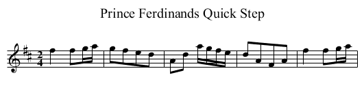 Prince Ferdinands Quick Step - staff notation