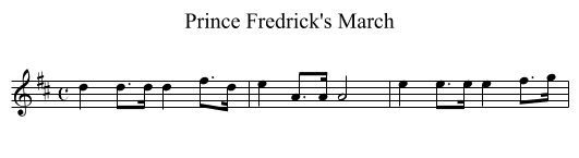 Prince Fredrick's March - staff notation